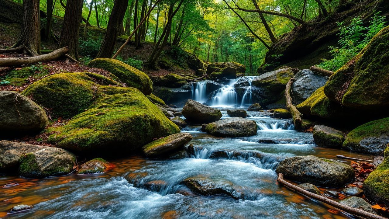 Stunning Forest Stream Mossy Serenity