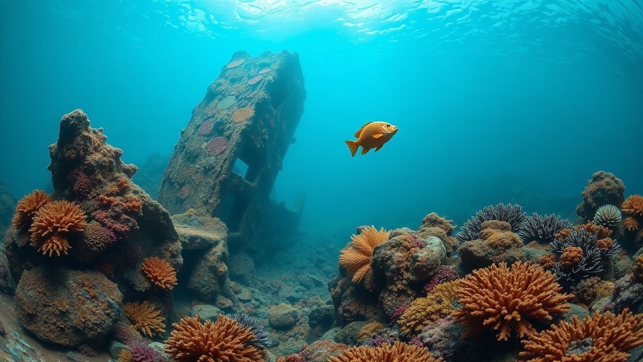 Coral Shipwreck Coral Encrusted