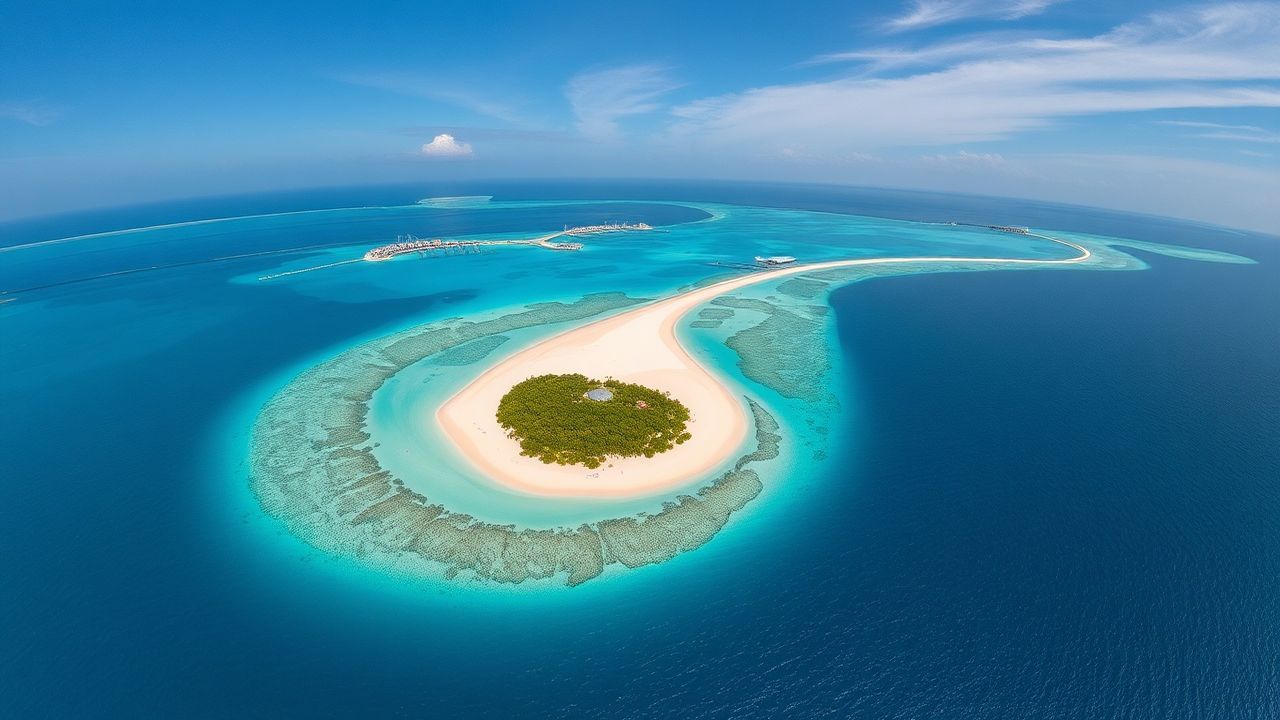 Wild Maldives Sandbar Island from Above