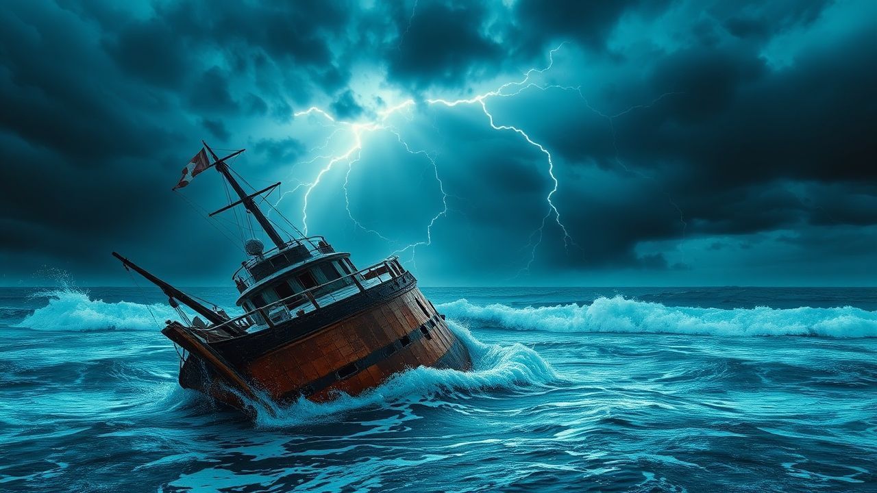 Haunting Shipwreck Stormy Seas Drama