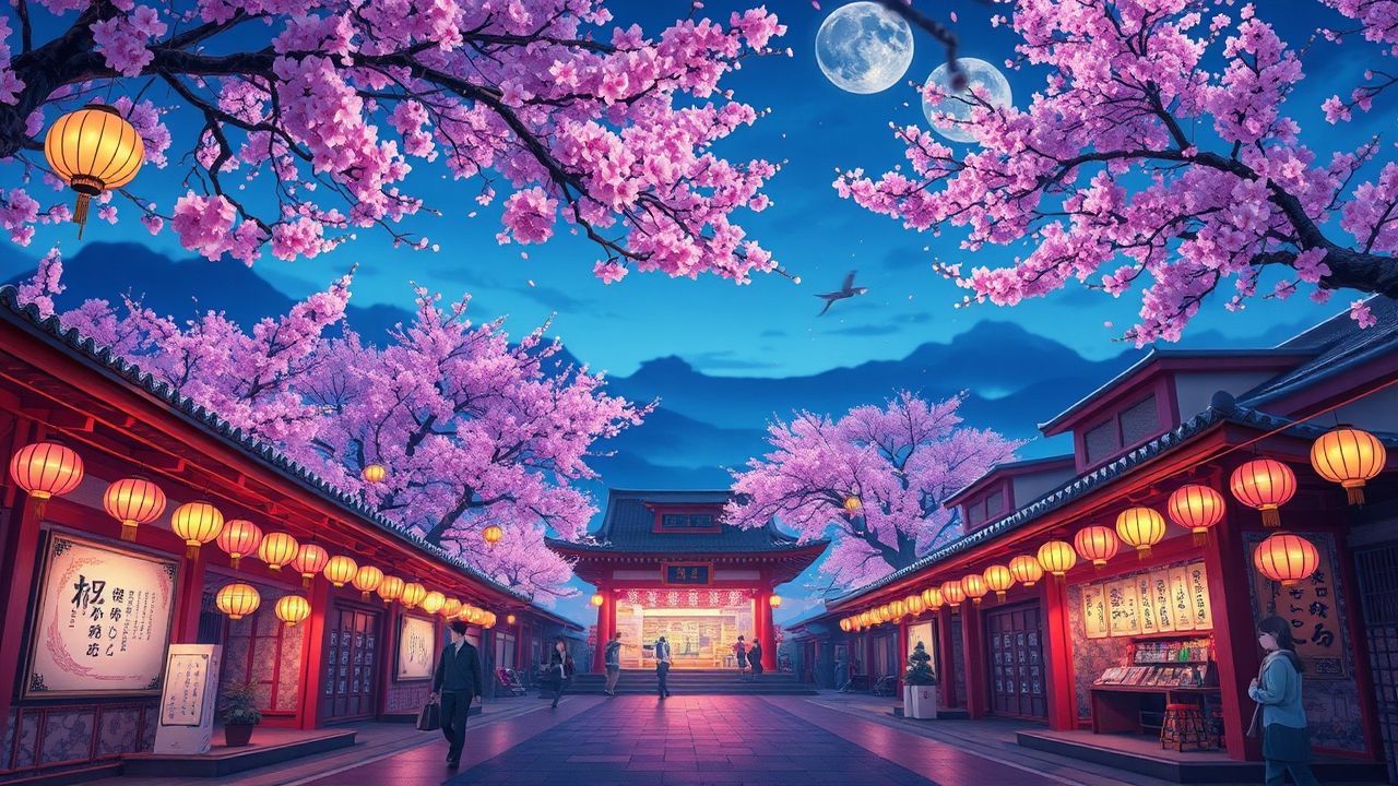 Vibrant Cherry Blossom Festival Magic