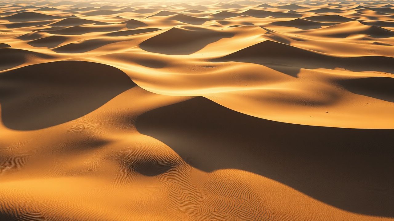 Majestic Sand Dunes Shadows from Above