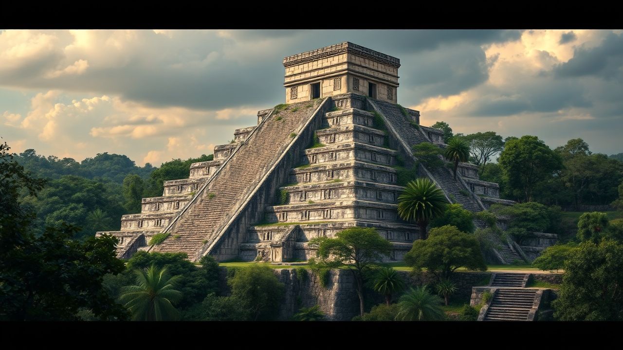 Sacred Mayan Pyramid Jungle Ruins