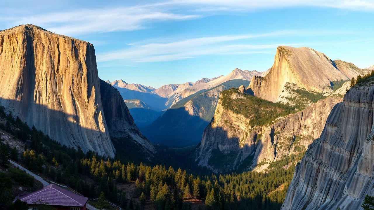 Tranquil Yosemite Valley Capitan Panorama
