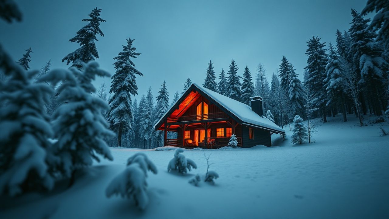 Dramatic Scandinavian Cabin Isolation in Winter
