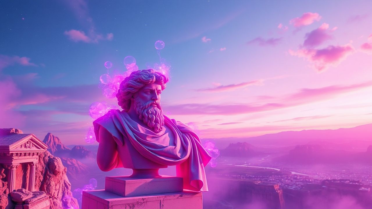 Pastel Greek Statue Glitch