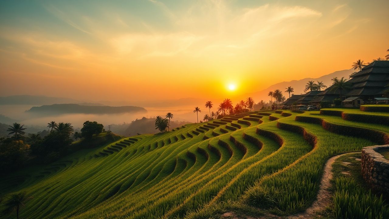 Lush Bali Rice Terraces Reflections