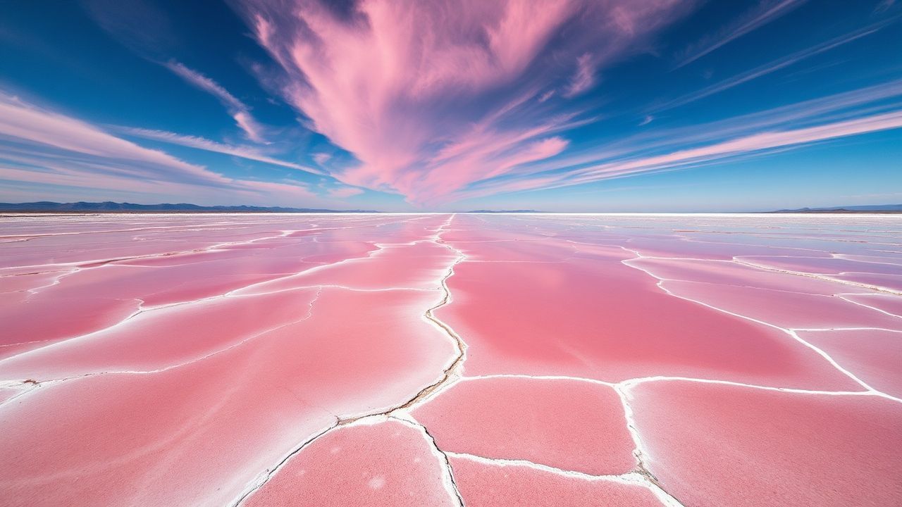 Pristine Salt Ponds Pink from Above
