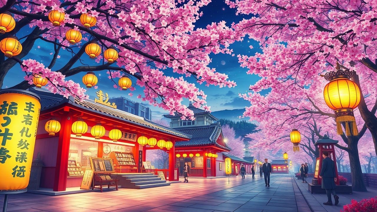 Vibrant Cherry Blossom Festival Magic