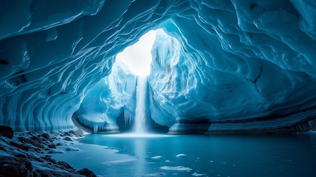 Lush Ice Cave Interior Crystal