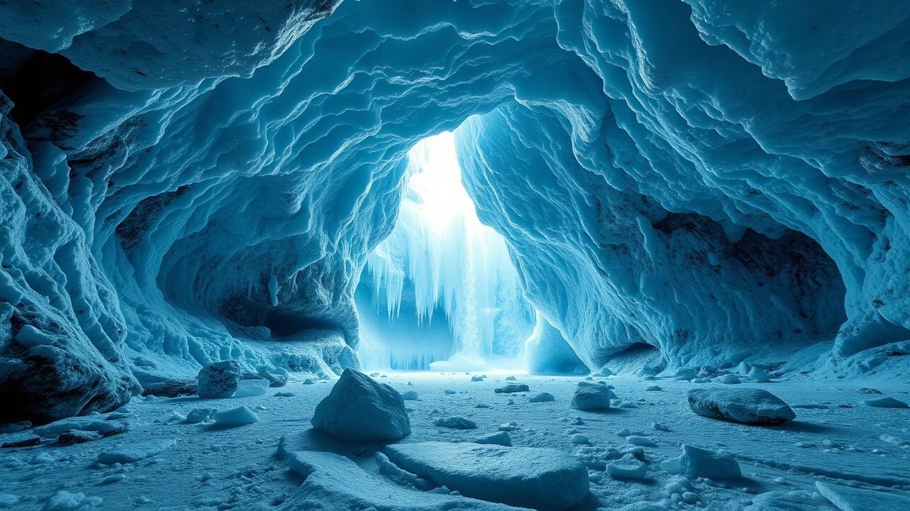 Pristine Ice Cave Interior Crystal
