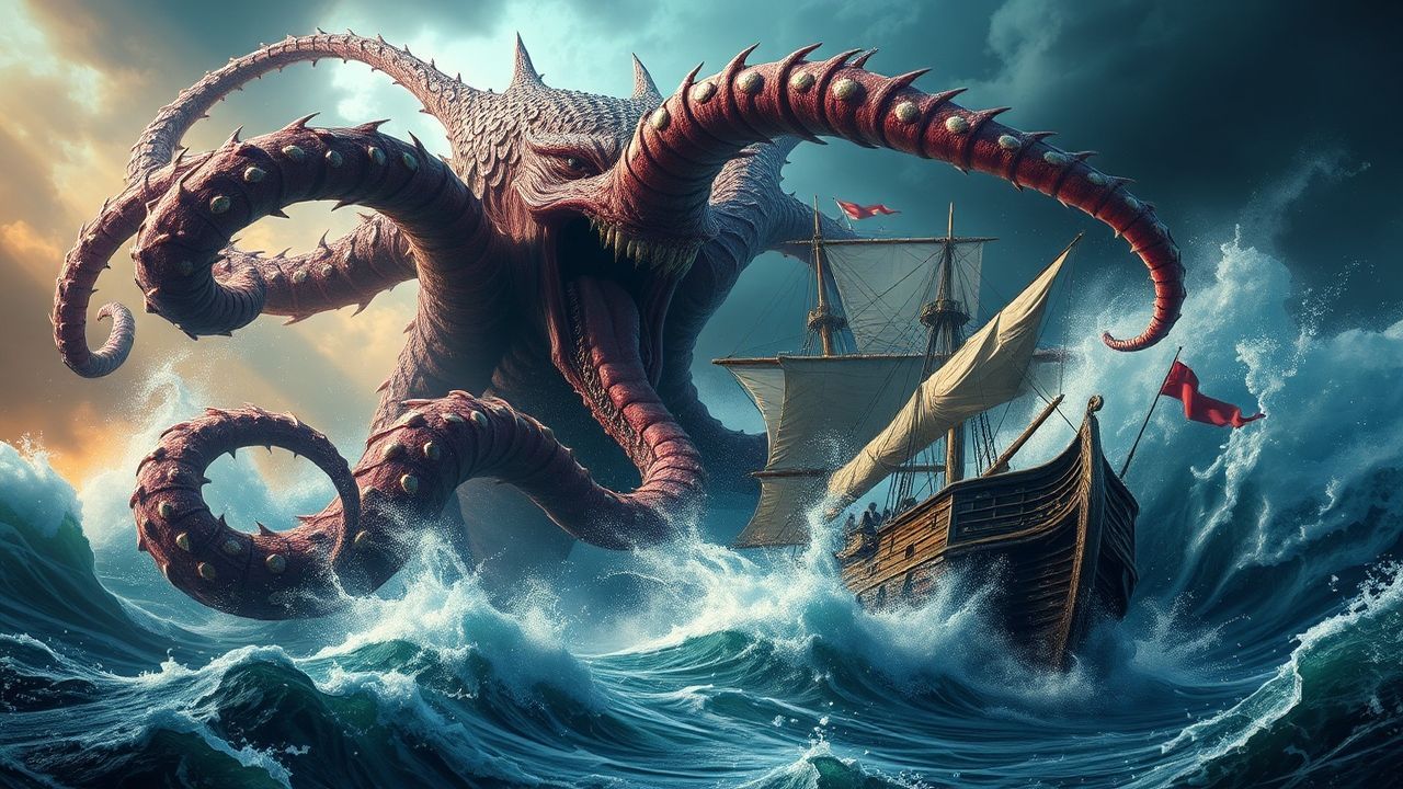 Legendary Kraken Attacking Ship Storm