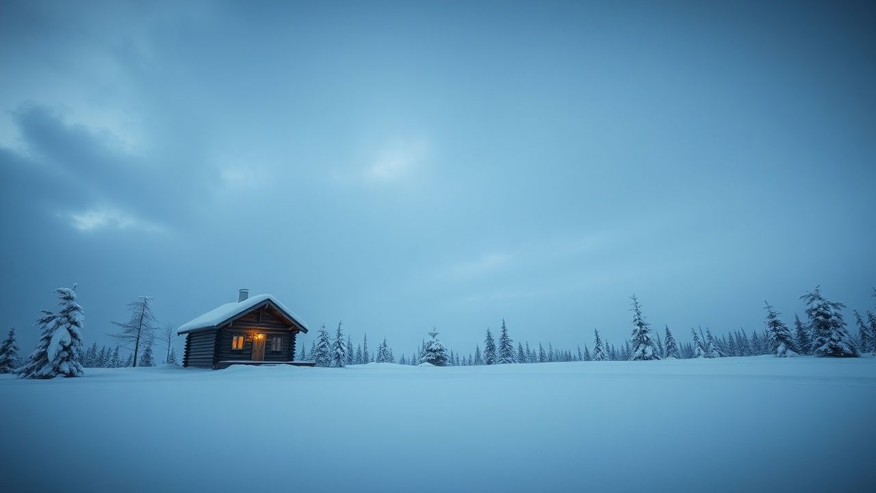 Tranquil Nordic Cabin Isolation in Winter