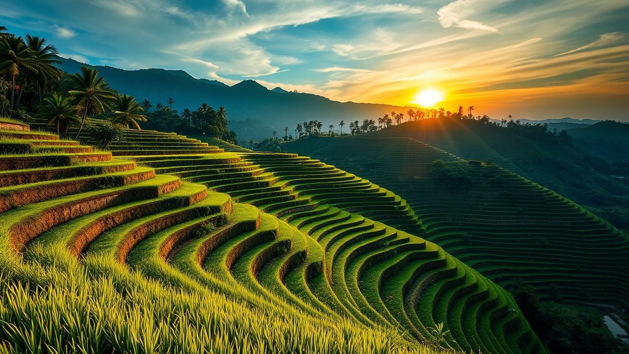 Radiant Bali Rice Terraces Reflections