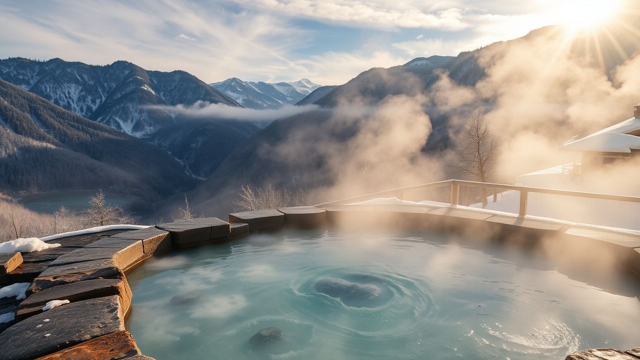 Sacred Onsen Hot Outdoor in Spring
