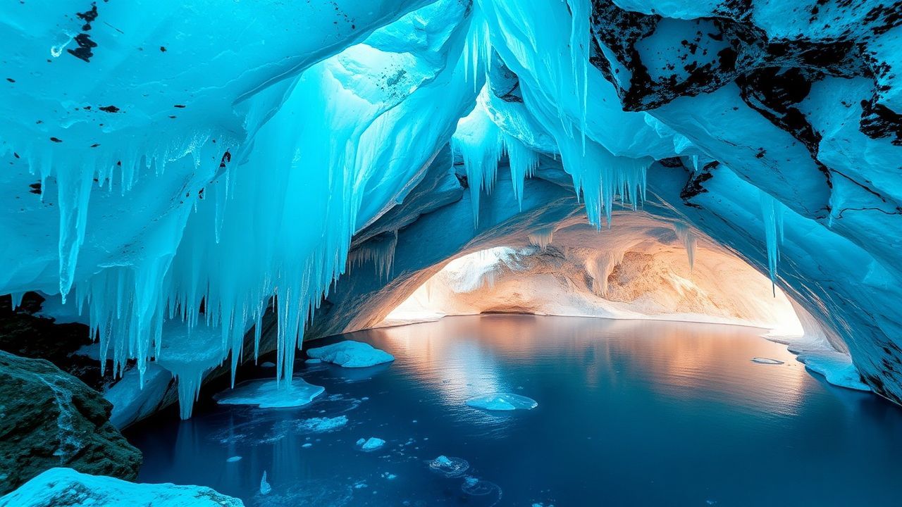 Ethereal Ice Cave Interior Crystal