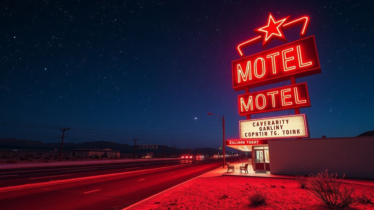 Vivid Motel Sign Vacancy Neon Dreams