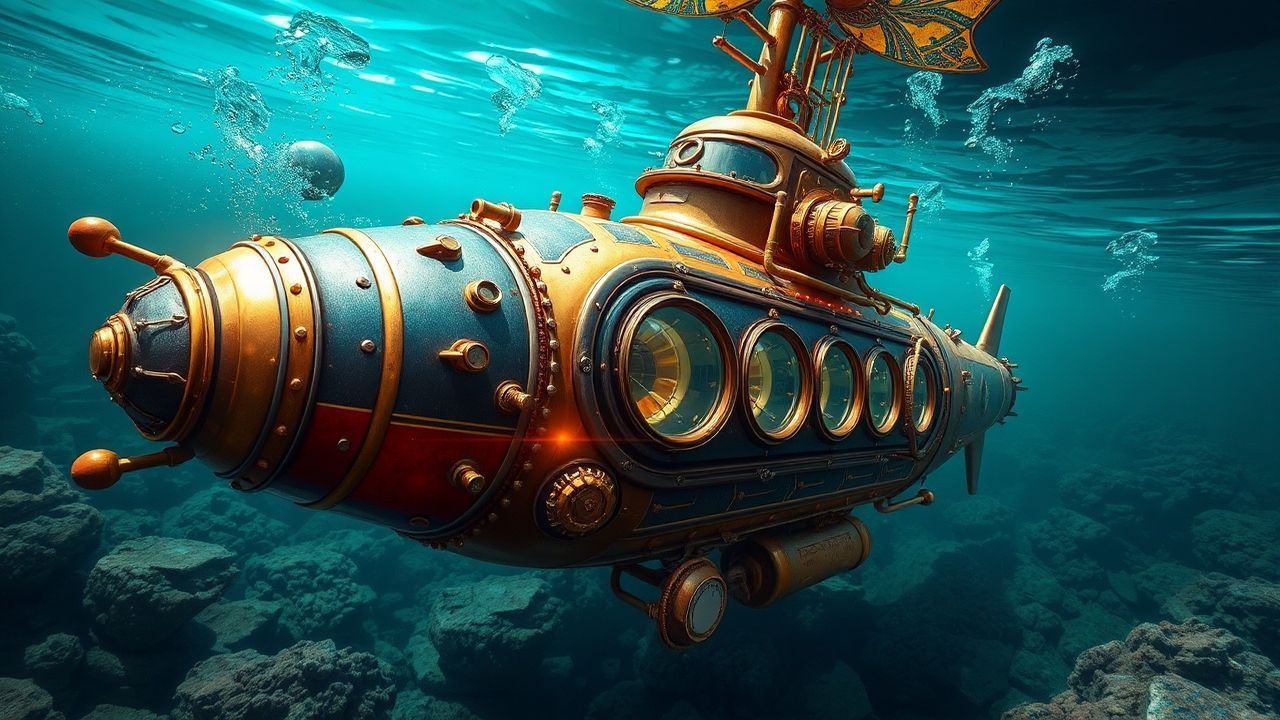 Infinite Nautilus Submarine Brass Depths