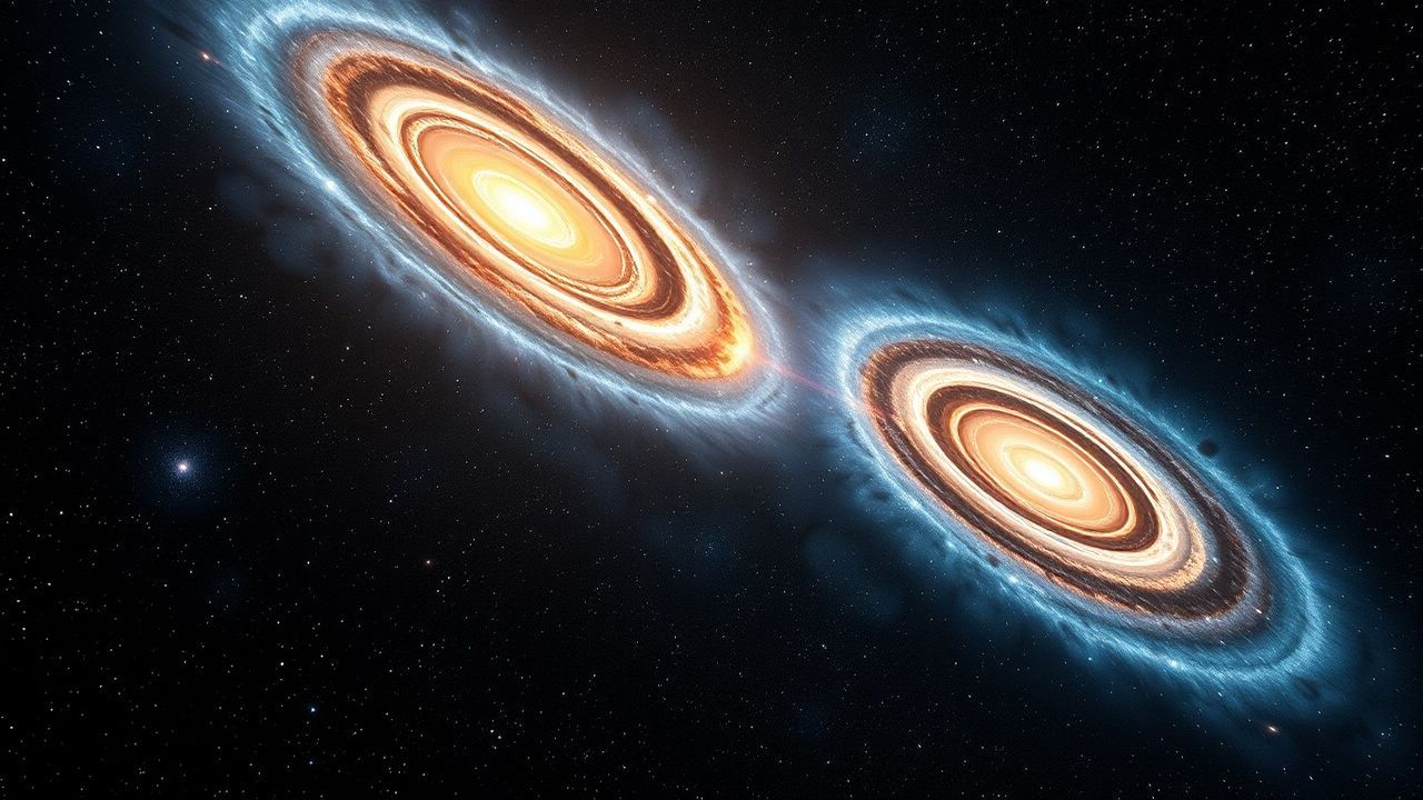 Radiant Two Galaxies Colliding