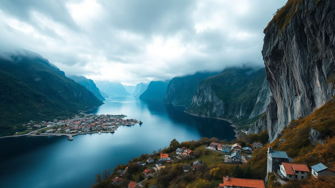 Sweeping Norway Fjord Cliffs Drama