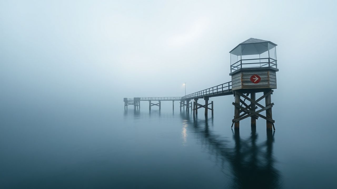 Silent Foggy Pier Disappearing