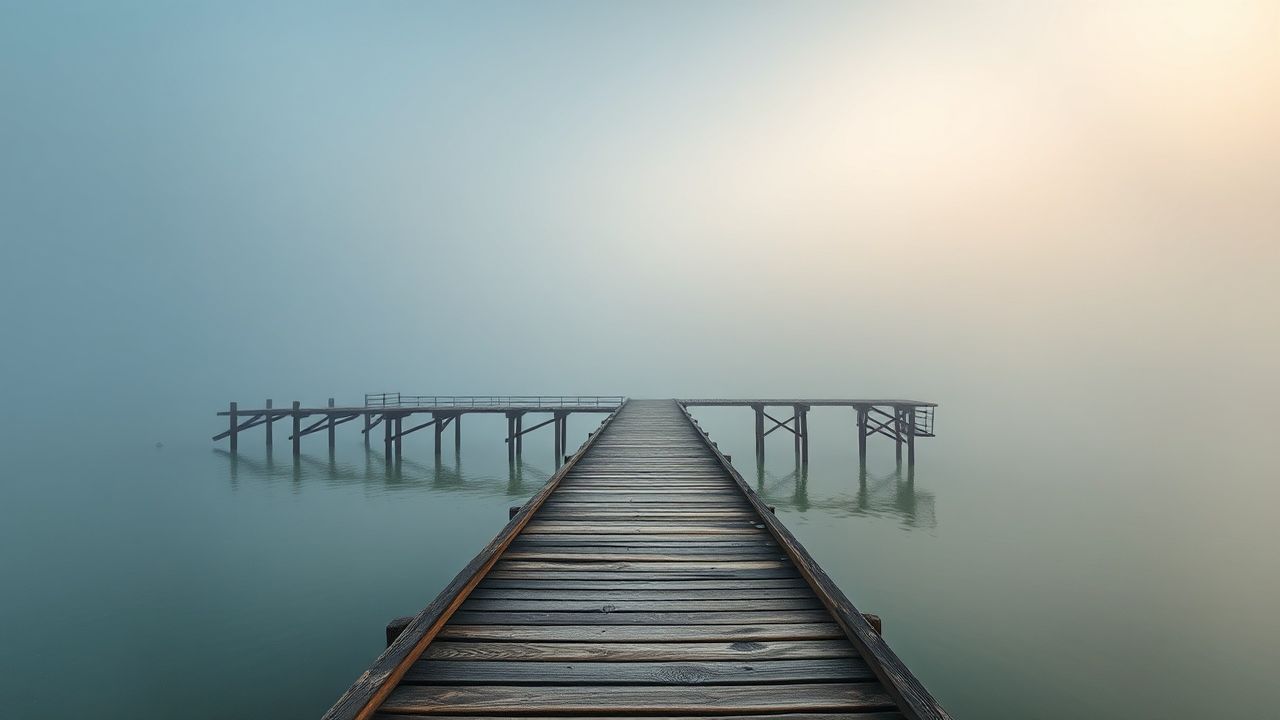 Mystical Foggy Pier Disappearing