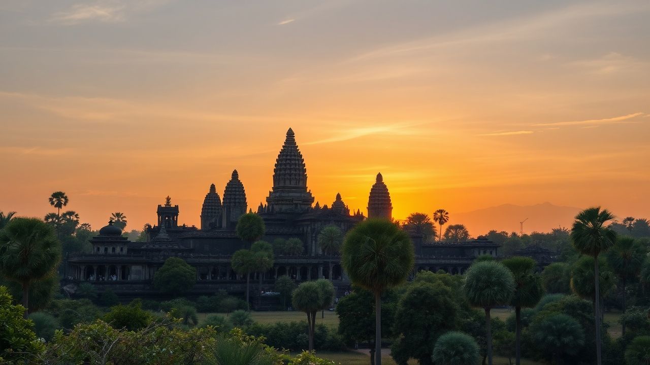 Cosmic Angkor Wat Wat Temple at Sunrise