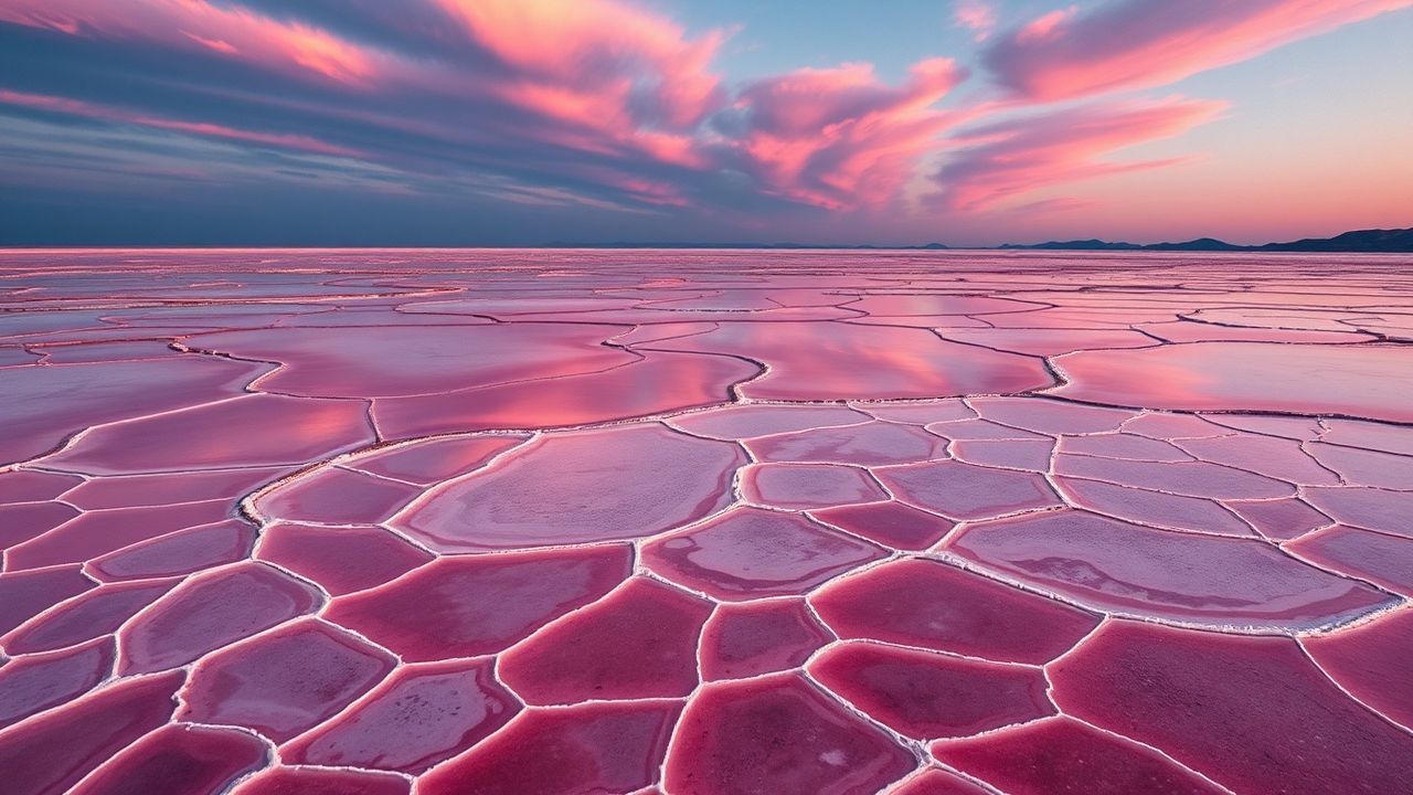 Lush Salt Ponds Pink from Above