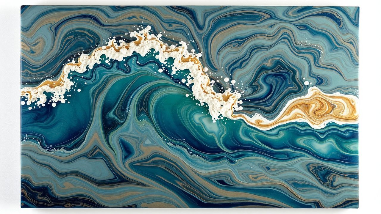 Iridescent Resin Art Ocean