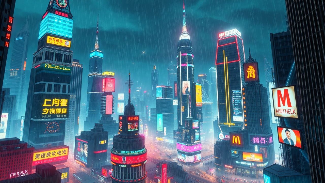 Vibrant Cyberpunk Megacity Endless Neon Dreams