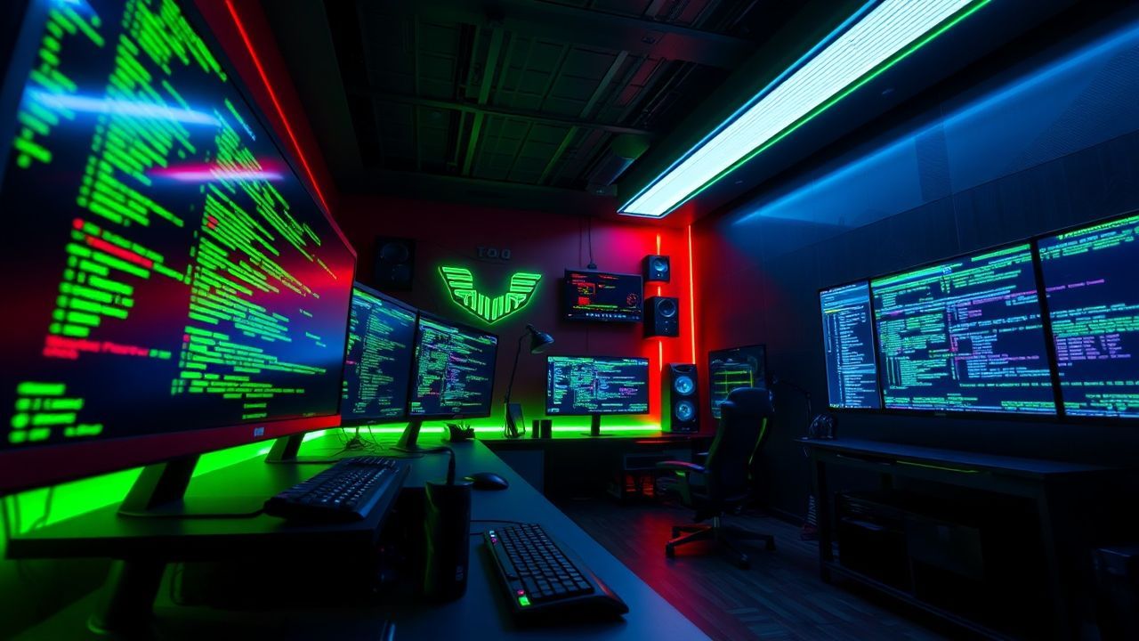 Sprawling Hacker Den Screens