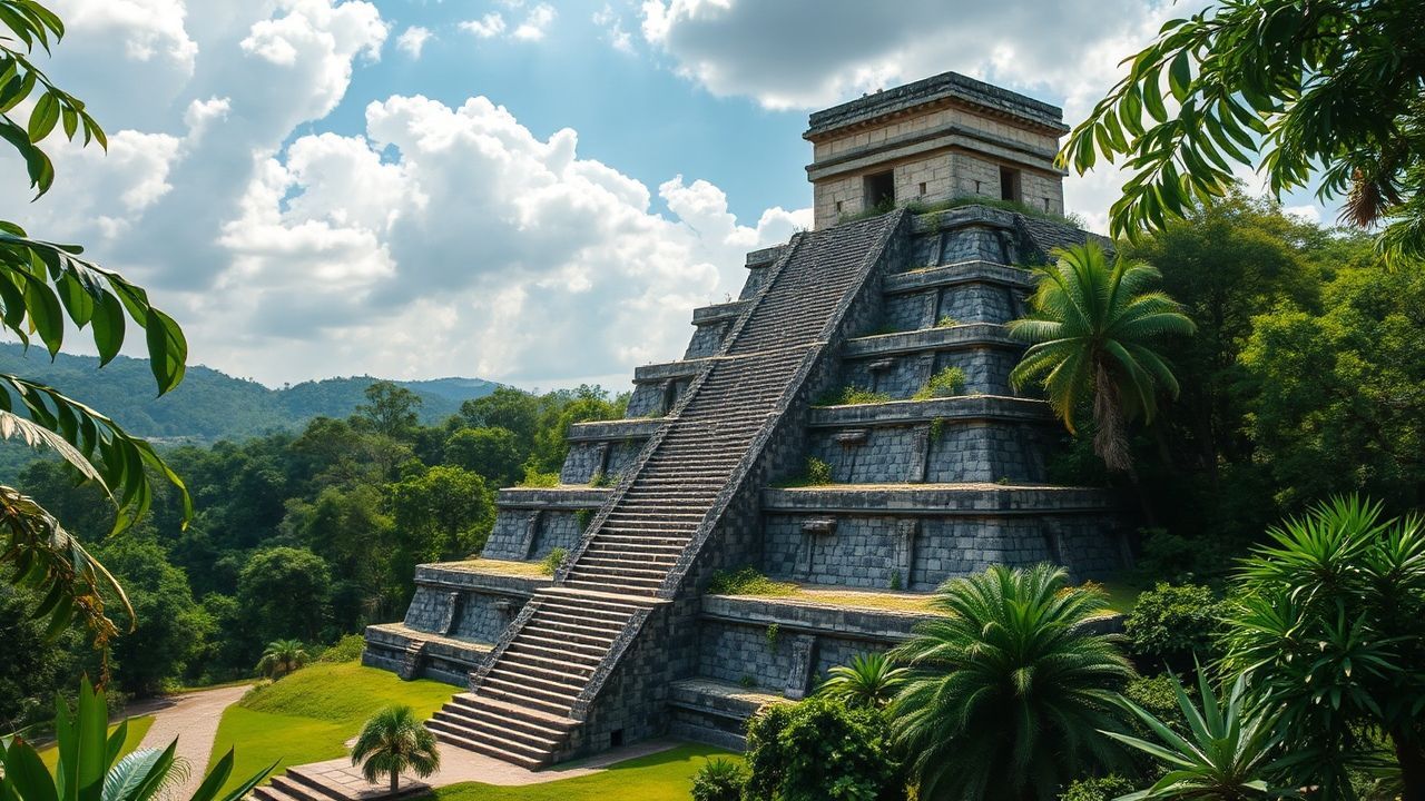 Majestic Mayan Pyramid Jungle Ruins