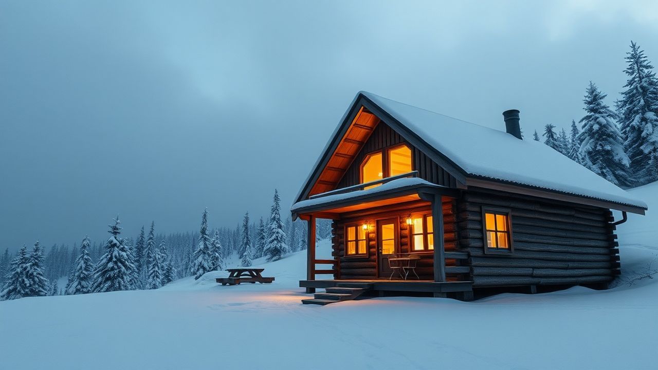 Arcane Nordic Cabin Isolation in Winter