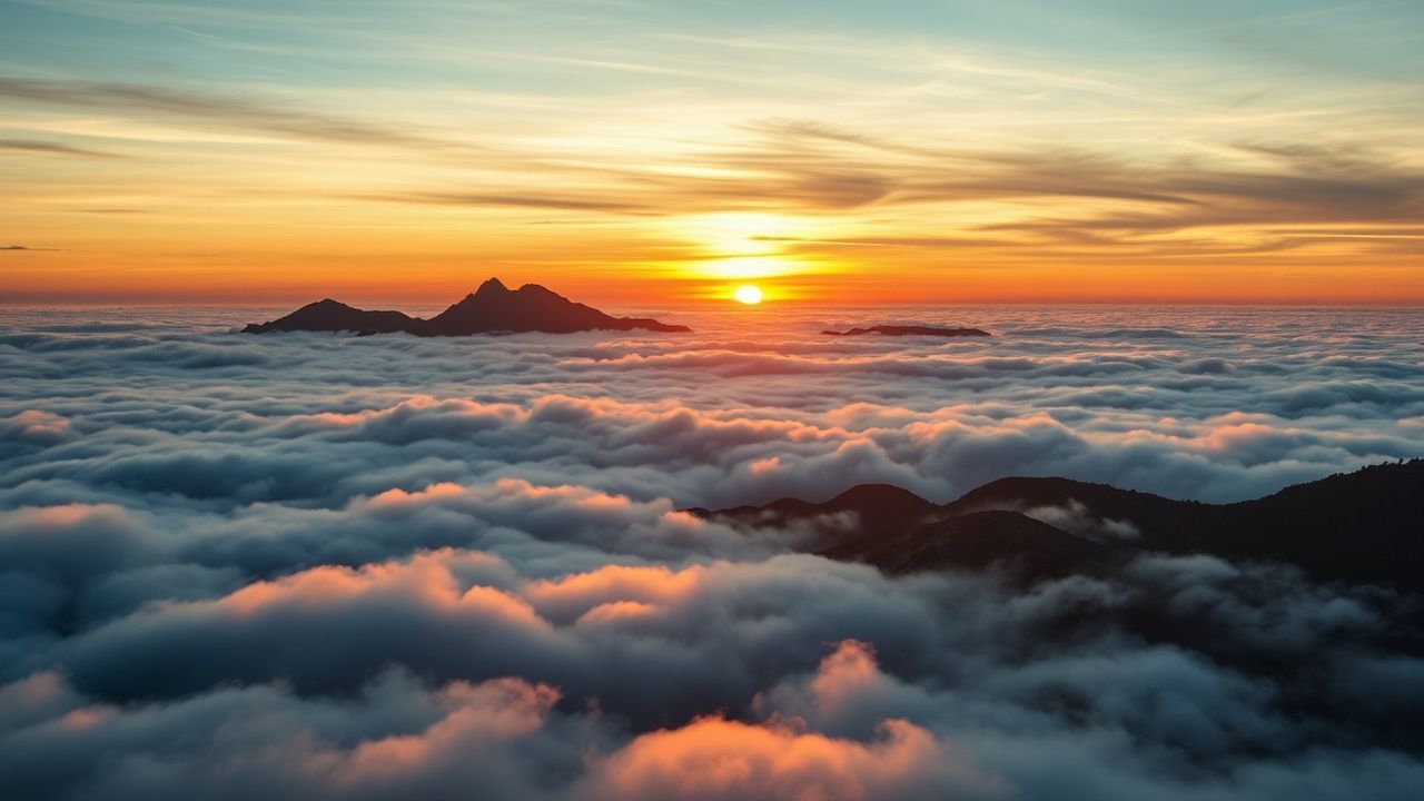 Enchanted Sea Clouds Peaks in the Mist