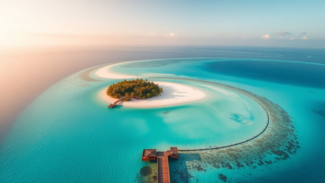 Majestic Maldives Sandbar Island from Above