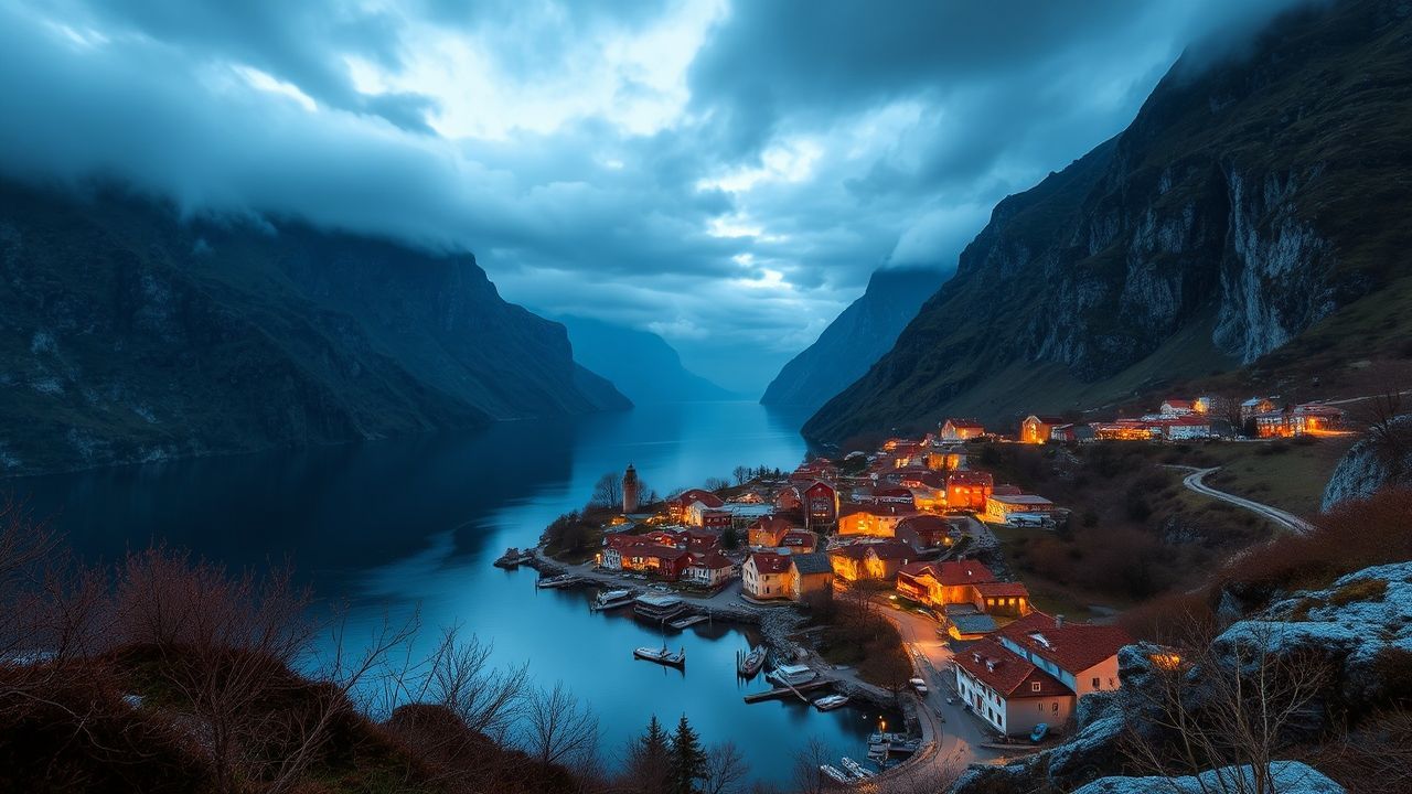 Vibrant Norway Fjord Cliffs Drama