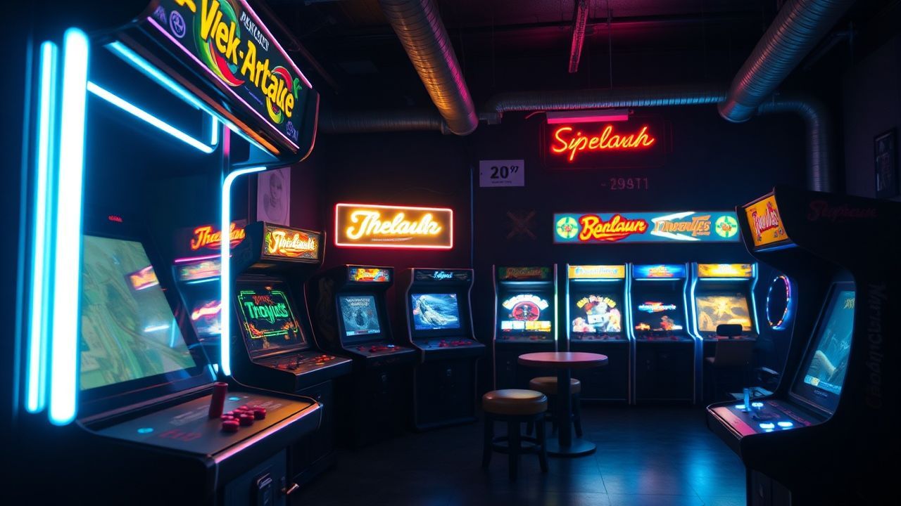 Timeless Arcade Cabinet Glow Neon Dreams