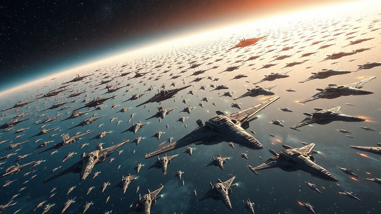 Lustrous Space Fleet Hundreds