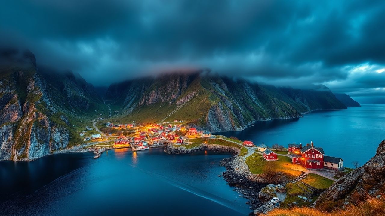 Lustrous Norway Fjord Cliffs Drama