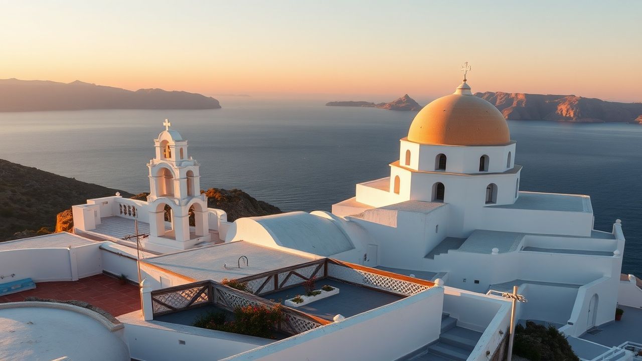 Fierce Santorini Domes White at Sunset