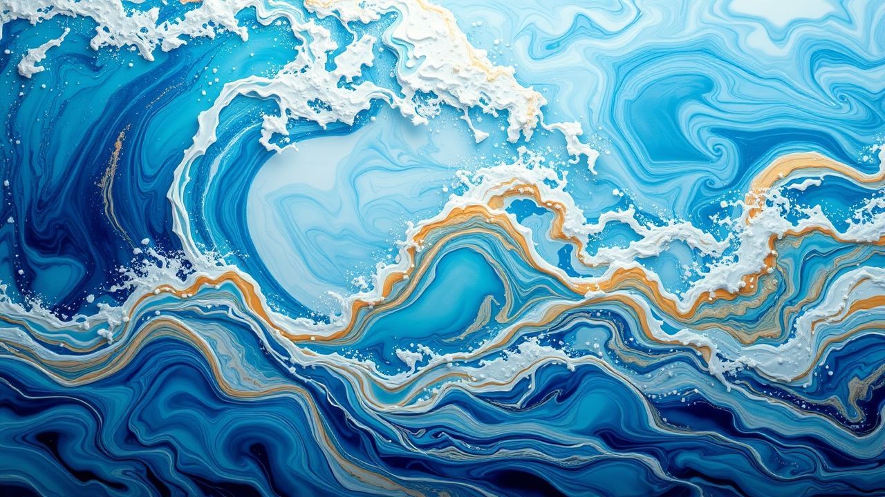 Lustrous Resin Art Ocean