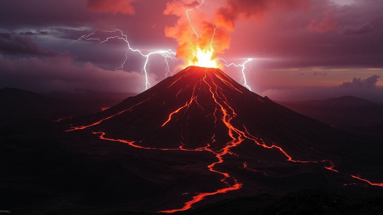 Sprawling Volcanic Lightning Eruption
