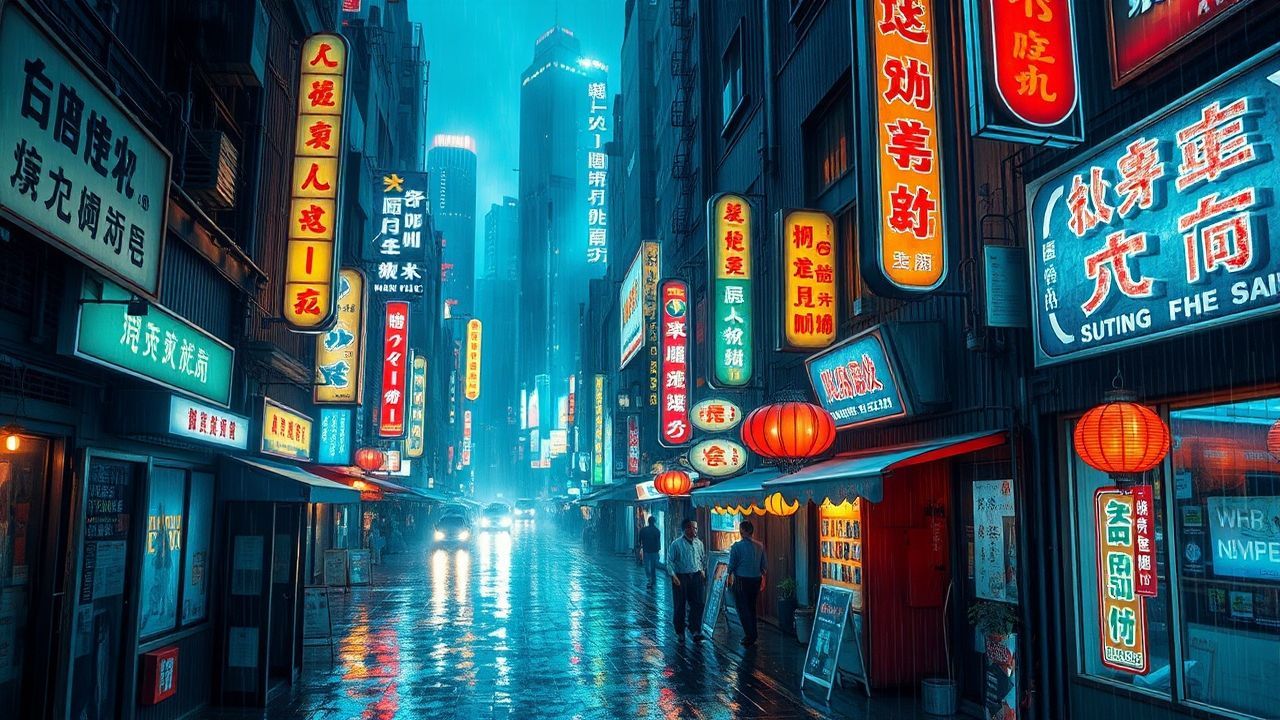 Electric Hong Kong Alley Neon Dreams