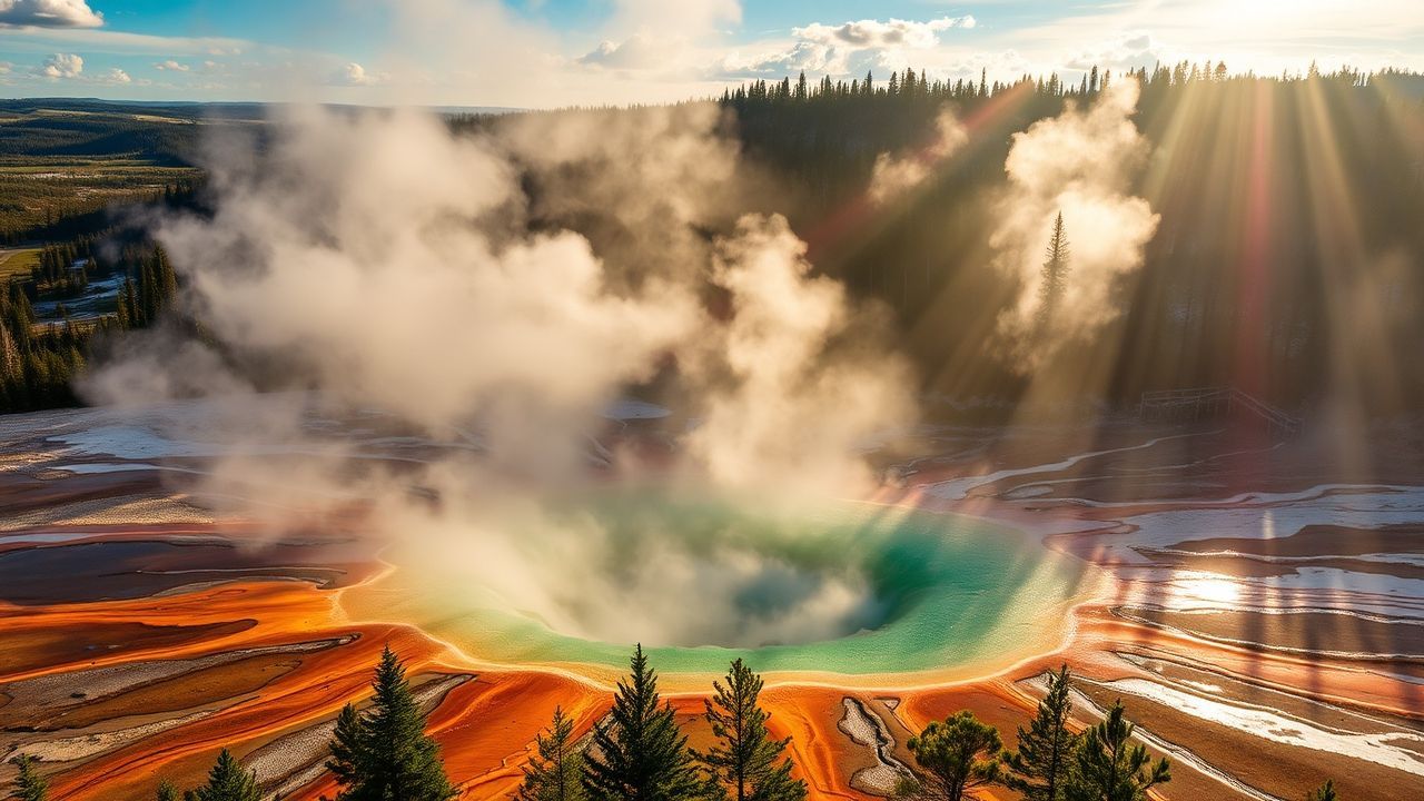 Breathtaking Grand Prismatic Rainbow in Spring