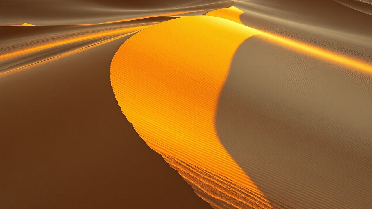 Tranquil Sand Dune Curve in Golden Light