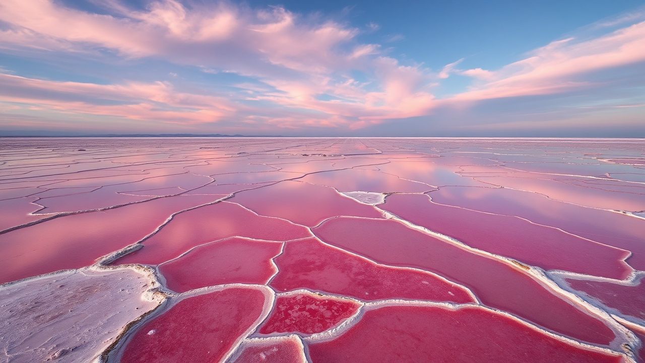 Wild Salt Ponds Pink from Above