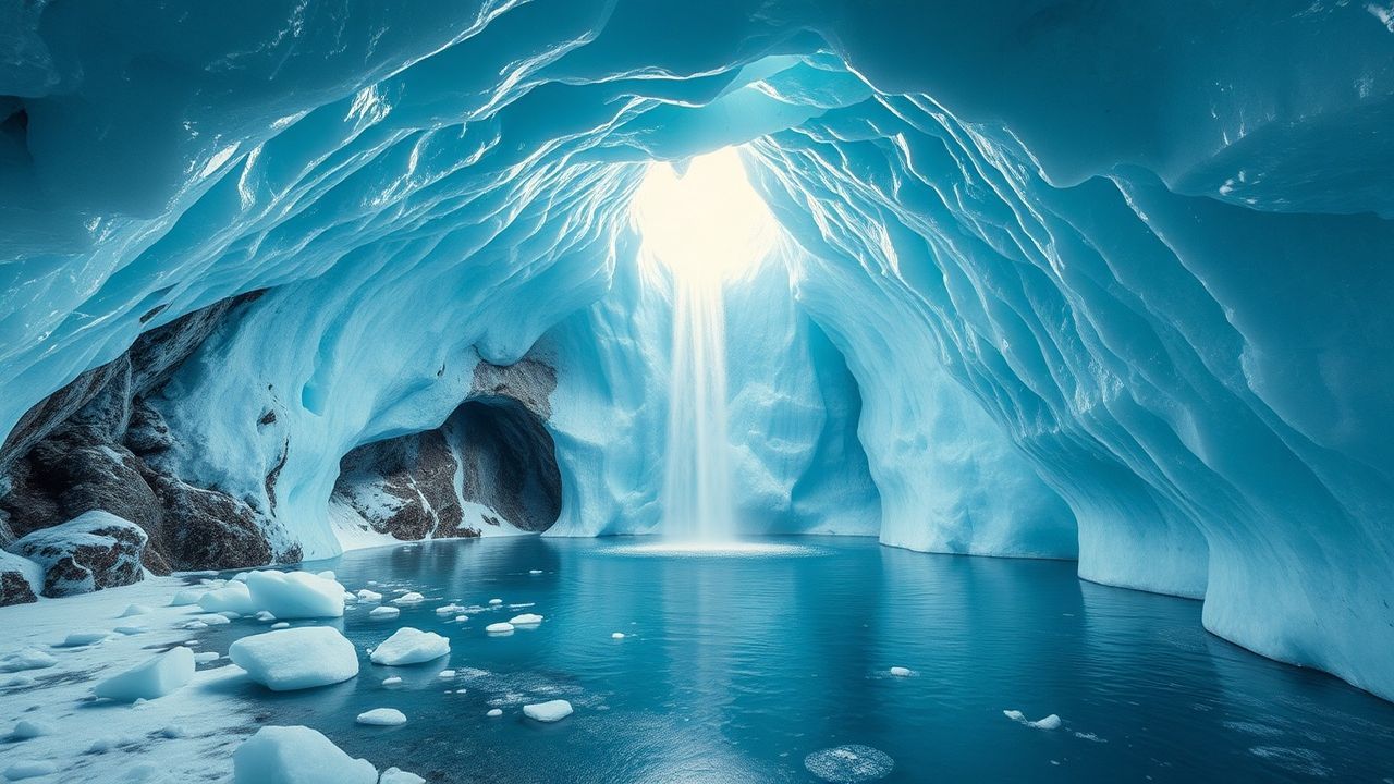 Mystical Ice Cave Interior Crystal