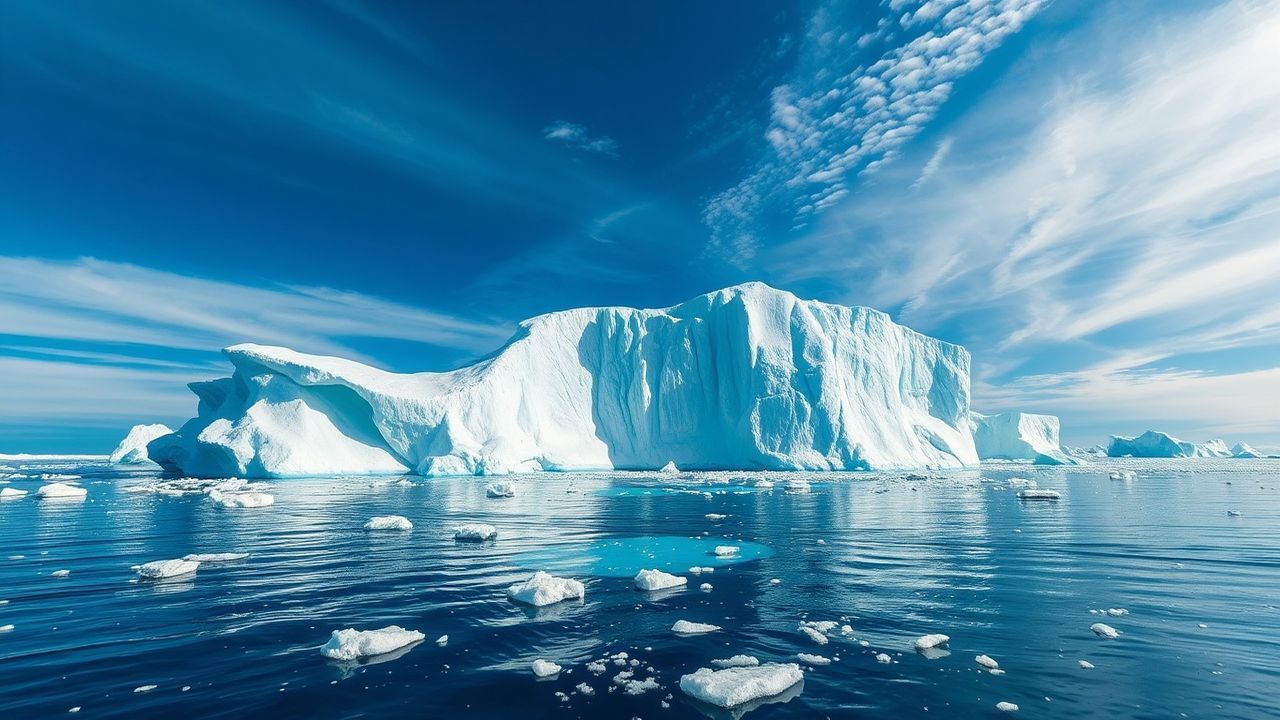 Towering Iceberg Sculpture Floating