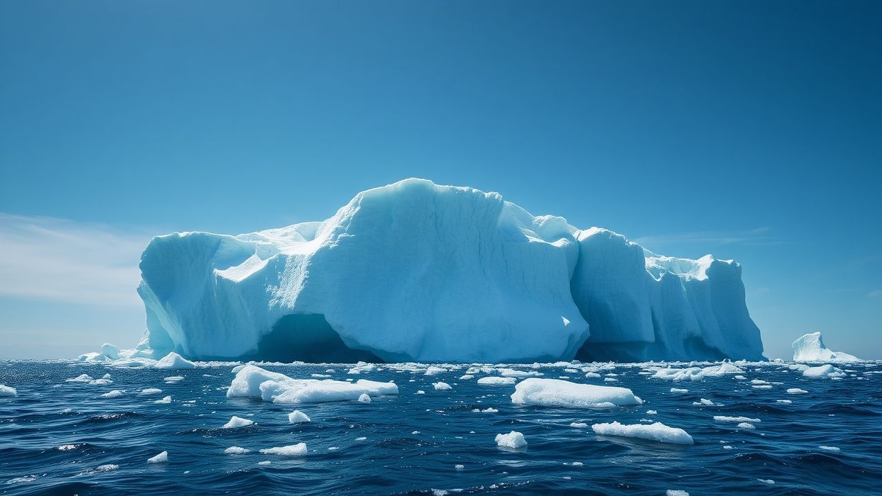 Breathtaking Iceberg Sculpture Floating