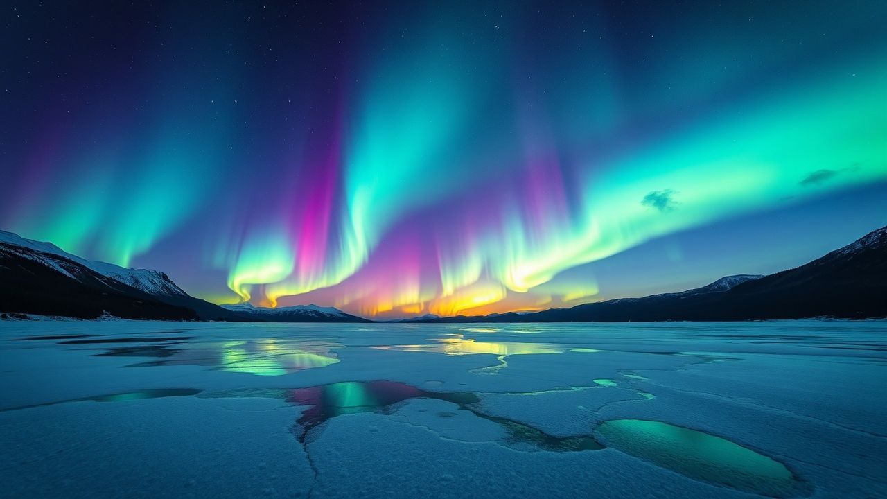 Striking Aurora Borealis Green Frozen